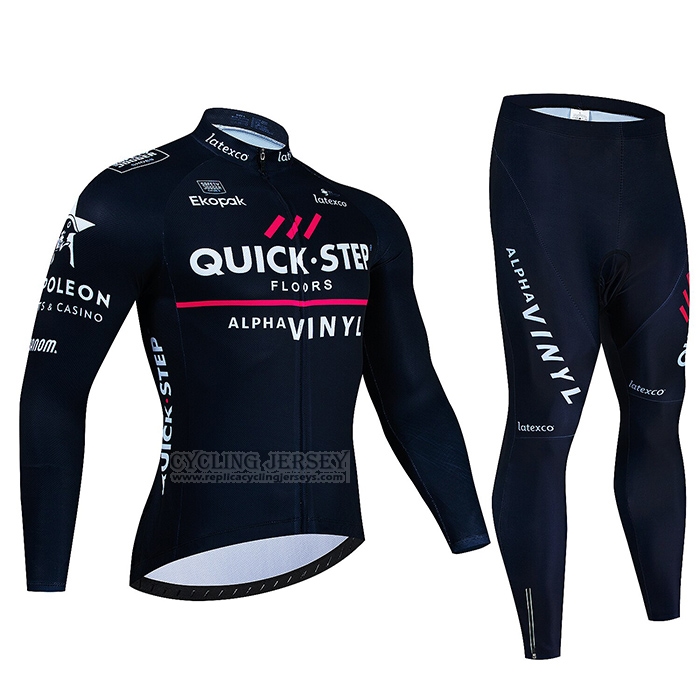 2023 Cycling Jersey Deceuninck Quick Step Black Long Sleeve and Bib Short